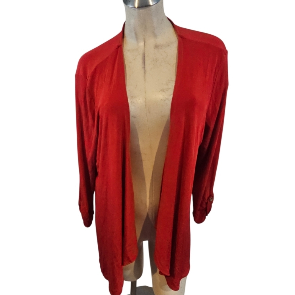 Travelers By Chico's Size 3 XL Raspberry Red Pink Cardigan